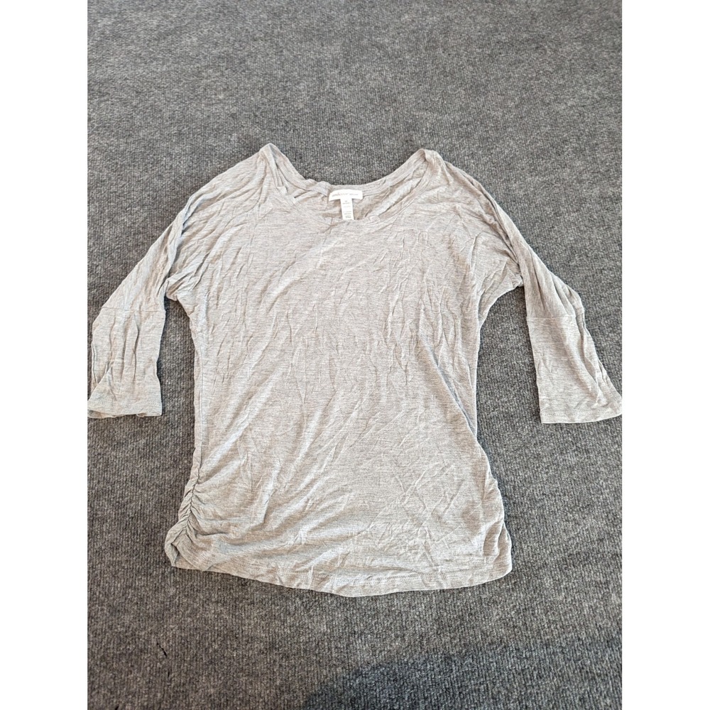 Ambiance Apparel Women's Gray 3/4 Sleeve -Shirt 100% Rayon Size Medium